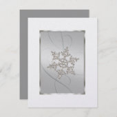 日付を保存するクリスタルスノーフレーク灰色 セーブザデート (正面/裏面)