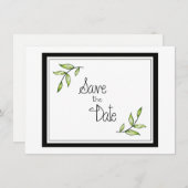 日付を保存するグリーンリーフ セーブザデート (正面/裏面)