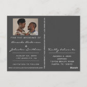 日付を保存するゴールデンスクリプトフォトグレー ポストカード (裏面)