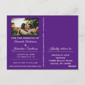 日付を保存するゴールデンスクリプトフォトパープル ポストカード (裏面)