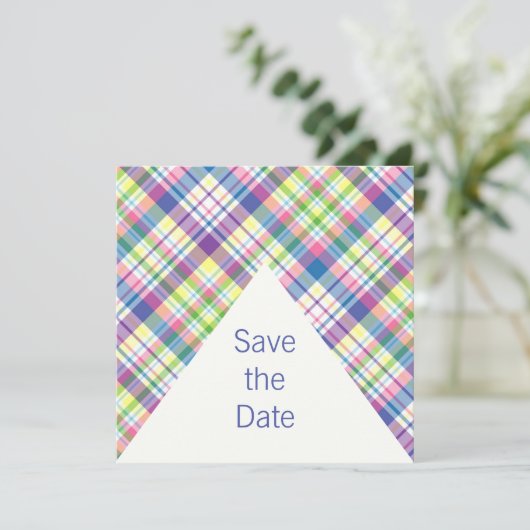 日付を保存するシックなプレイド セーブザデート (スタンド正面)