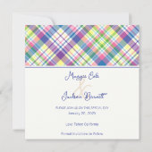 日付を保存するシックなプレイド セーブザデート (裏面)