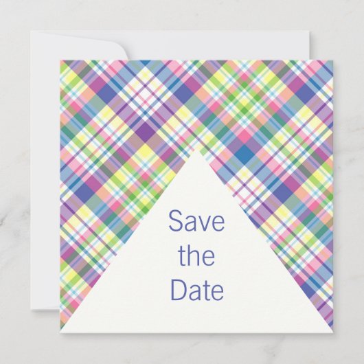 日付を保存するシックなプレイド セーブザデート (正面)