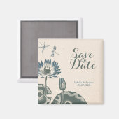 日付を保存するスイレンとトンボ マグネット (正面/裏面)