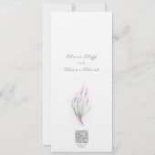 日付を保存するソフトパープルリリー 招待状 (裏面)