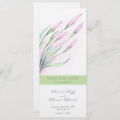 日付を保存するソフトパープルリリー 招待状 (正面/裏面)