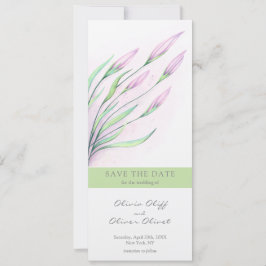 日付を保存するソフトパープルリリー 招待状