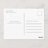 日付を保存するダスティブルーエレガントな結婚式の写真 ポストカード (裏面)