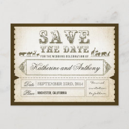 日付を保存するチケットZOO SAFARI 案内ポストカード