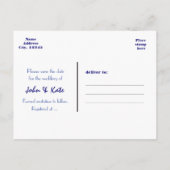 日付を保存するデニム結婚の6枚の写真はがき 案内ポストカード (裏面)