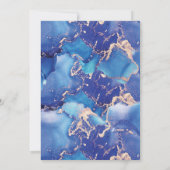 日付を保存するネイビーブルー金ゴールドインクイ招待状 招待状 (裏面)