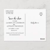 日付を保存するビーチ結婚式上のシェル ポストカード (裏面)