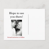 日付を保存するピンクと黒 案内ポストカード (裏面)