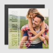 日付を保存するフォトモダンタイポグラフィ磁気 マグネット招待状 (正面/裏面)