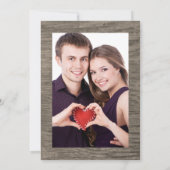 日付を保存するフォトレ素朴ースの木製フェンス 招待状 (裏面)