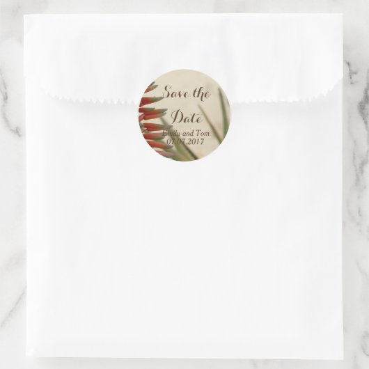 日付を保存するフラワーロマンスラウンドステッカー ラウンドシール (バッグ)