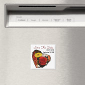 日付を保存するフローラハート型ブーケ マグネット (インサイチュ (食洗機))