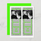 日付を保存するブックマークはグレーモダンダマスクを好む 案内ポストカード (正面/裏面)