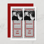 日付を保存するブックマークはグレーモダンダマスクを好む 案内ポストカード (正面/裏面)