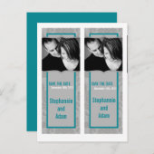 日付を保存するブックマークはグレーモダンダマスクを好む 案内ポストカード (正面/裏面)