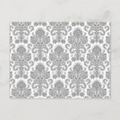 日付を保存するブックマークは灰色の黄色のダマスクを好む 案内ポストカード (裏面)