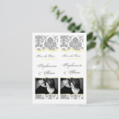 日付を保存するブックマークは灰色の黄色のダマスクを好む 案内ポストカード (スタンド正面)