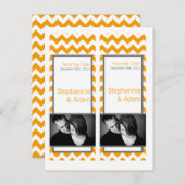 日付を保存するブックマークは黄色い灰色のシェブロンを好む 案内ポストカード (正面/裏面)