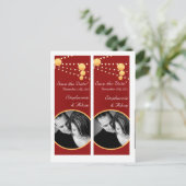 日付を保存するブックマーク好意紙提灯レッド 案内ポストカード (スタンド正面)