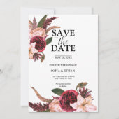 日付を保存するブルゴーニュSangria結婚式 セーブザデート (正面)