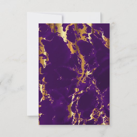 日付を保存するプラムパープルと金ゴールド大理石2 セーブザデート (裏面)