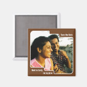 日付を保存するホタテの茶色の磁石 マグネット (正面/裏面)