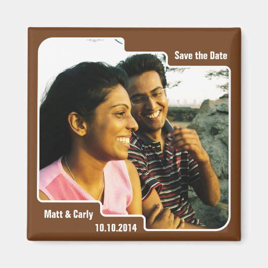 日付を保存するホタテの茶色の磁石 マグネット (正面)