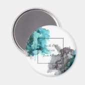 日付を保存するマグネットブラック、グレー、ティール（緑がかった色）、ブルー マグネット (正面/裏面)