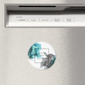 日付を保存するマグネットブラック、グレー、ティール（緑がかった色）、ブルー マグネット (インサイチュ (食洗機))