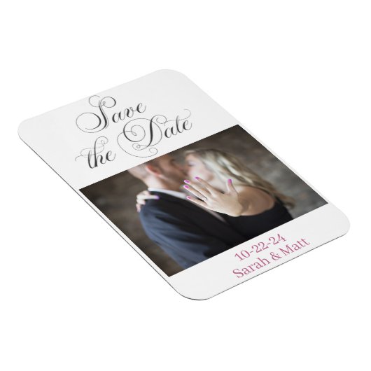 日付を保存するマグネットBeachyの写真パーソナライズされた マグネット (右側)