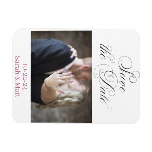 日付を保存するマグネットBeachyの写真パーソナライズされた マグネット (横)