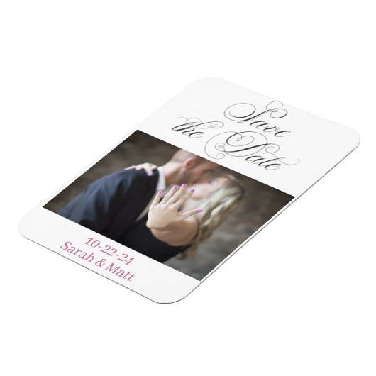 日付を保存するマグネットBeachyの写真パーソナライズされた マグネット (左側)