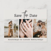 日付を保存するミニマルなグレー ポストカード (正面)