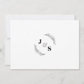 日付を保存するミニマルモダン結婚カレンダー 招待状 (裏面)