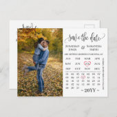 日付を保存するミニマル結婚ム写真カレンダー ポストカード (正面/裏面)