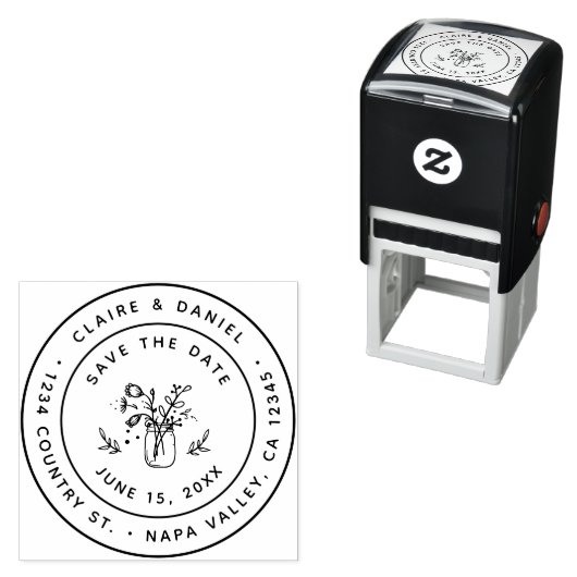 日付を保存するメイソンジャー差出人住所自己インク セルフインキングスタンプ (インサイチュ)