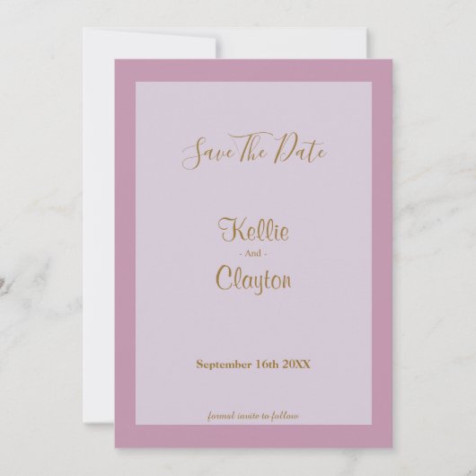 日付を保存するライトパープル セーブザデート (正面)