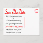 日付を保存するラブバード&ハートタン葉書 案内ポストカード (裏面)