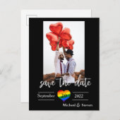 日付を保存するレインボーハート写真 案内ポストカード (正面/裏面)