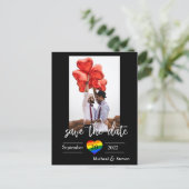 日付を保存するレインボーハート写真 案内ポストカード (スタンド正面)