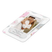 日付を保存するロマンチックなカップルグリッターフローラ写真 マグネット (左側)