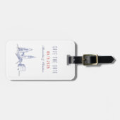 日付を保存するロンドンの結婚式 ラゲッジタグ (正面横)