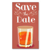 日付を保存するヴィンテージウイスキーの飲み物 マグネット名刺 (正面縦)