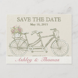 日付を保存するヴィンテージタンデム自転車 案内ポストカード