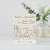 日付を保存するヴィンテージタンデム自転車 案内ポストカード (スタンド正面)